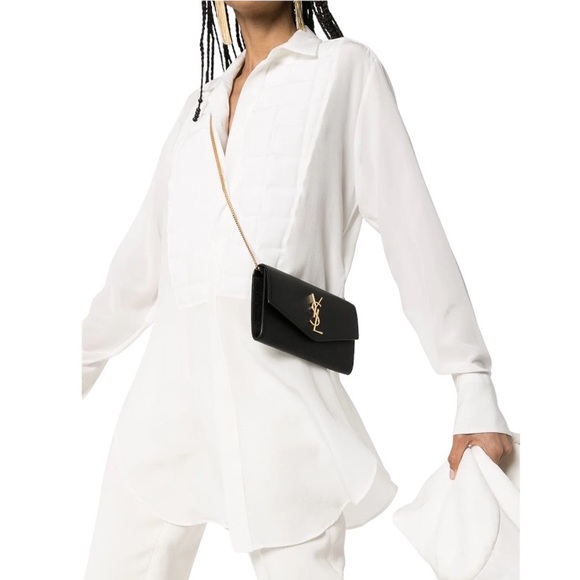 NWT New! Authentic YSL Saint Laurent Uptown Leather Chain Shoulder/Crossbody Bag - Picture 5 of 13